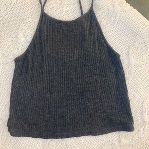 BRANDY MELVILLE HIGH NECK GREY TANK